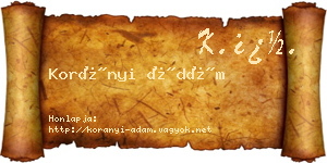 Korányi Ádám névjegykártya